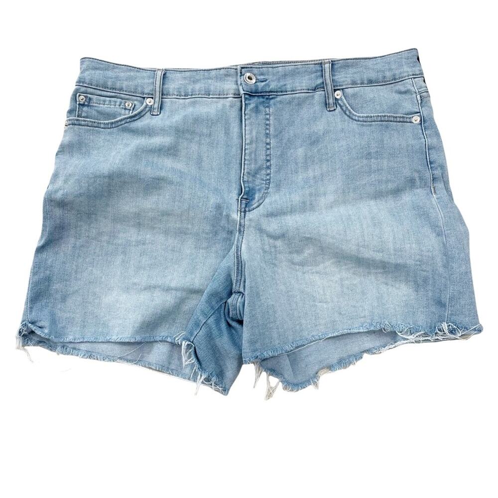 Ella Moss light wash raw hem denim shorts jorts plus size 16